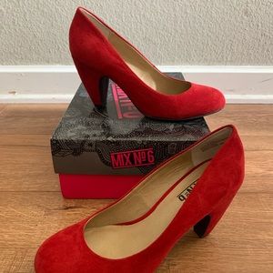 Mix No. 6 Faux Suede Red Heels